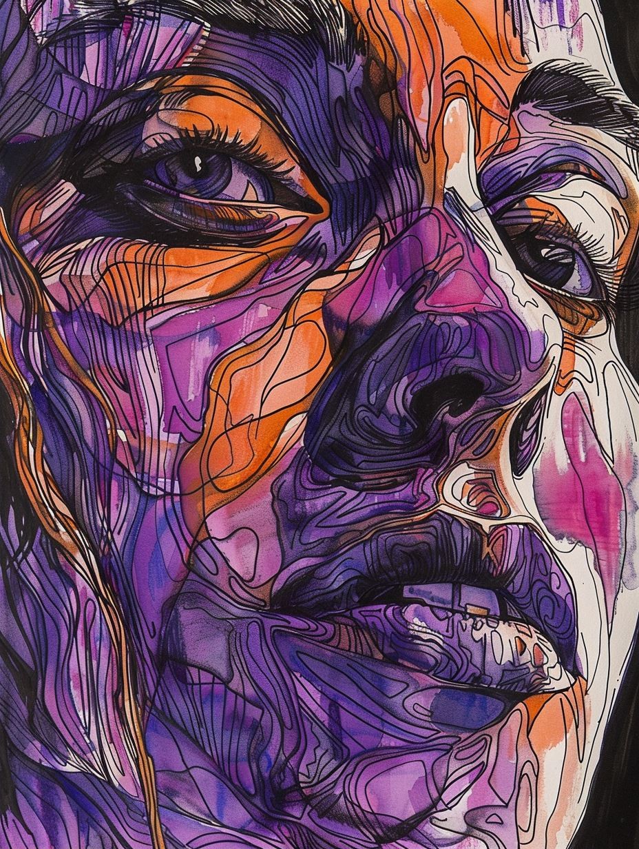 Fragmented Soul in Violet Hues - Image 2