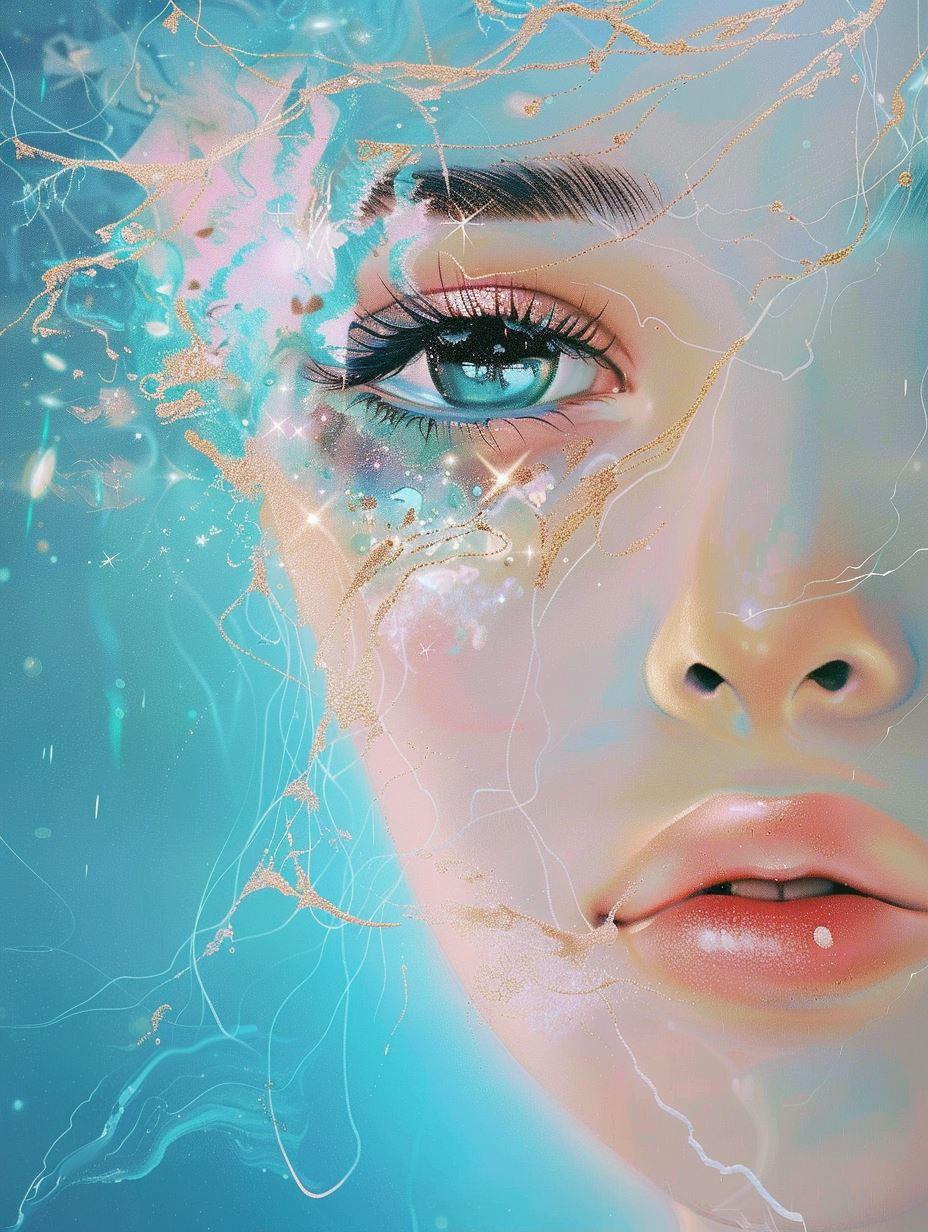 Ethereal Azure Dreamscape Portrait - Image 2