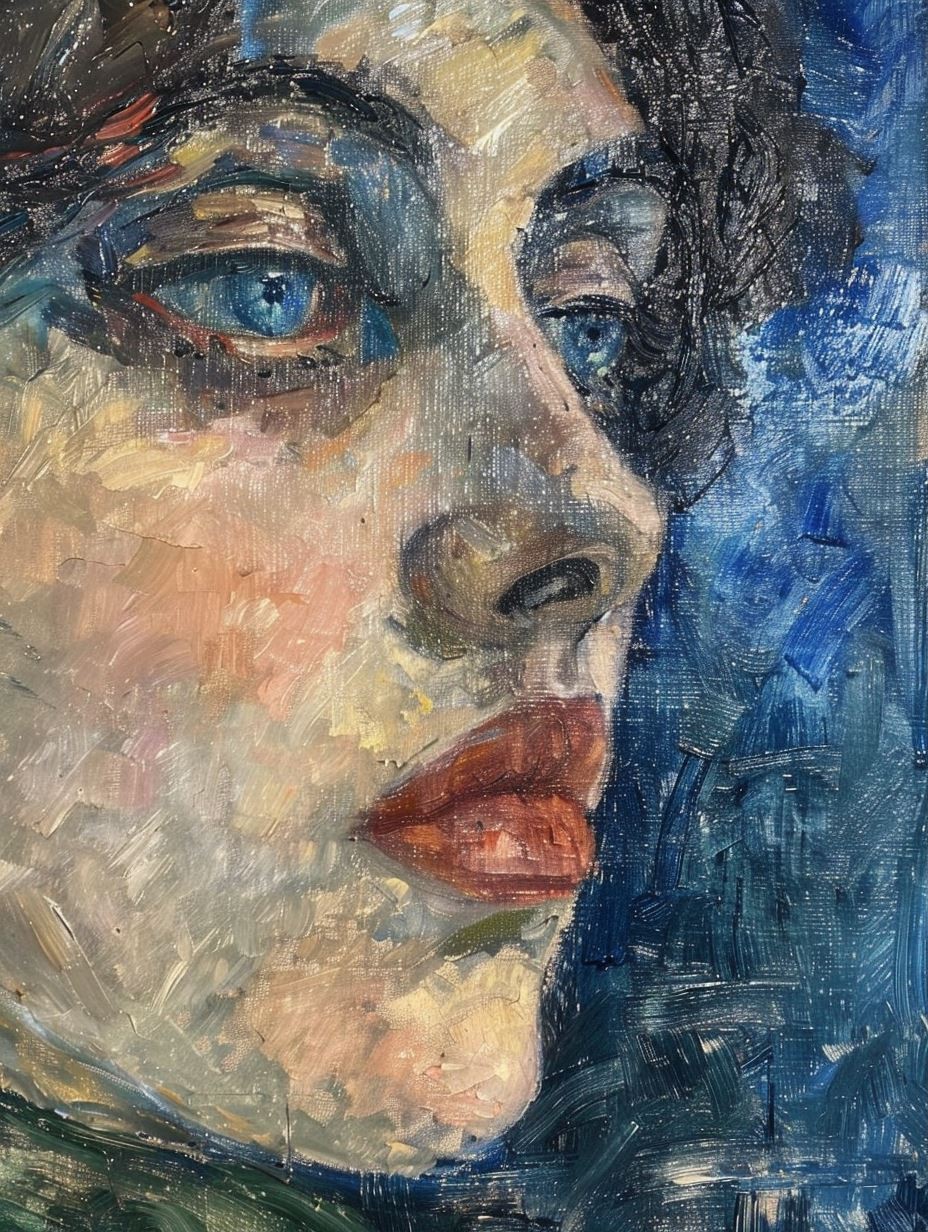 Impressionist Gaze in Cobalt Blue - Image 1