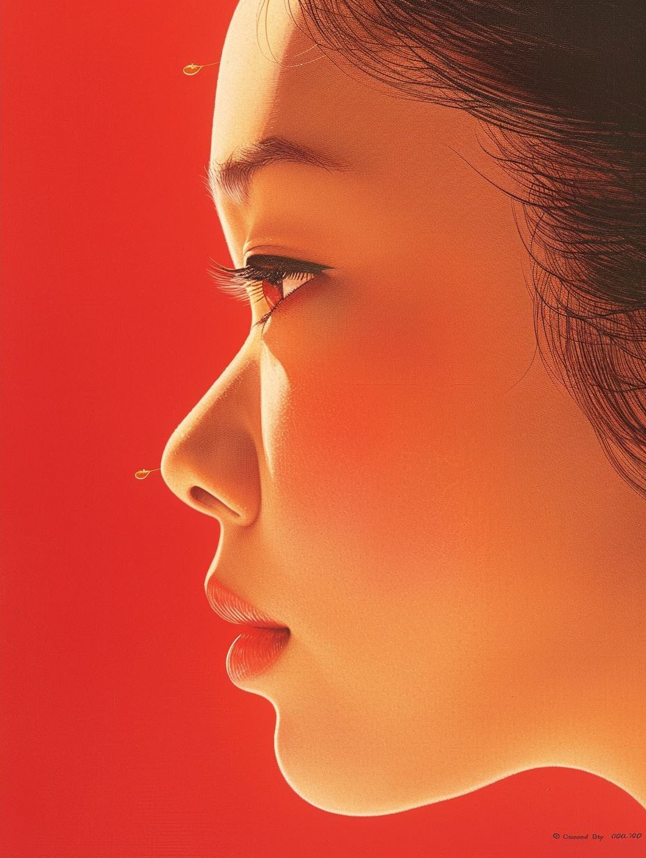 Crimson Glow Portrait Study - Image 2
