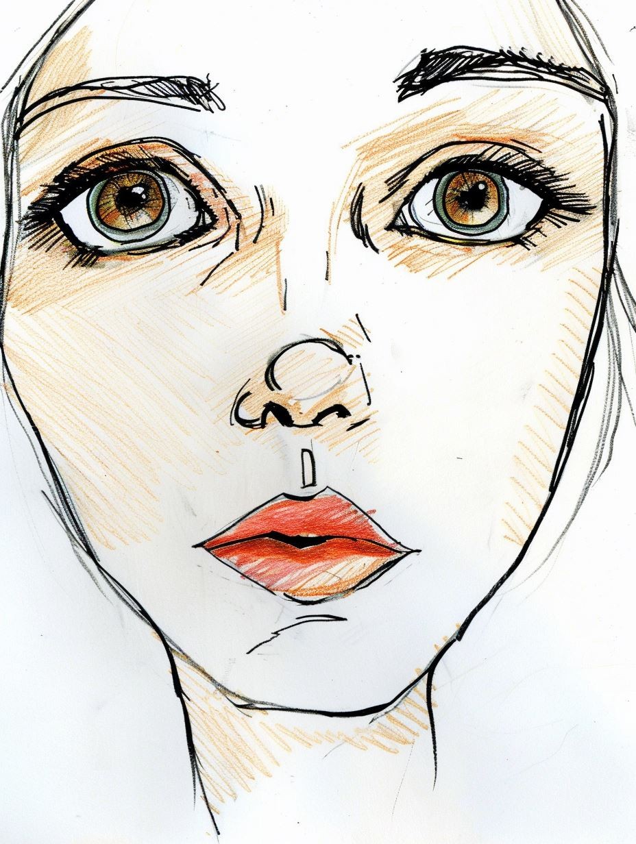 Ethereal Freckled Portrait Sketch - Image 4