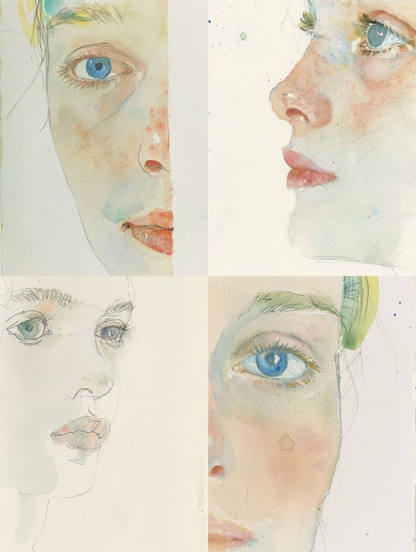 Ethereal Gaze Watercolor Studies