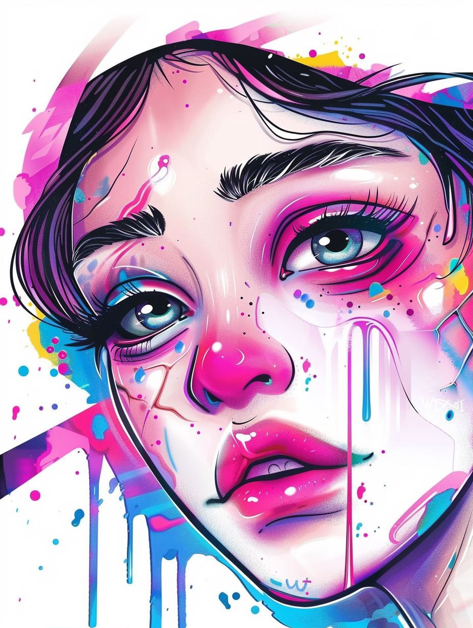 Neon Drip Digital Portraiture - Image 1