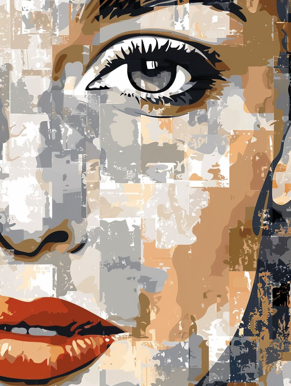 Fragmented Gaze in Earthy Tones - Image 3