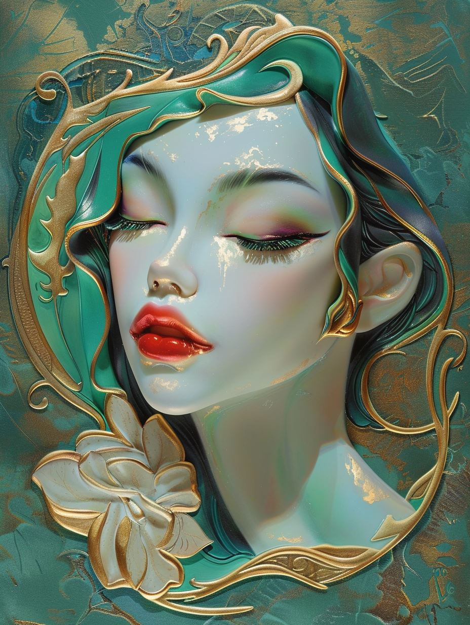 Ethereal Gilded Teal Goddess - Image 1