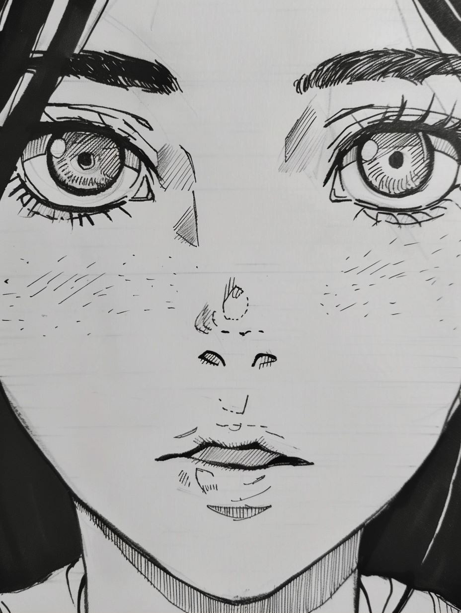 Melancholic Monochrome Manga Portraits - Image 2