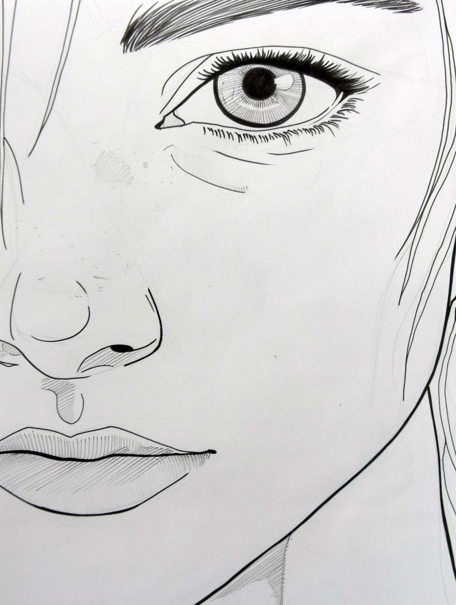 Minimalist Ink Portrait Study - Image 2