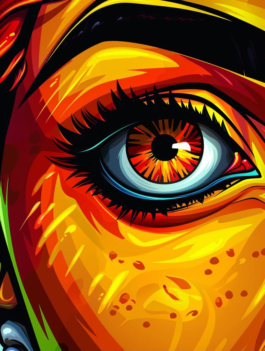 Fiery Gaze of Golden Light - Image 1