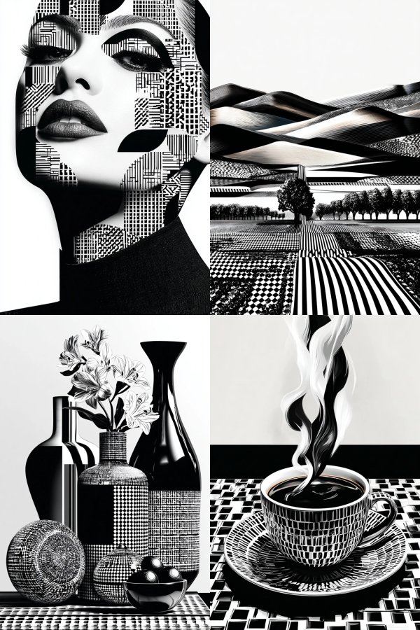 Geometric Noir Elegance