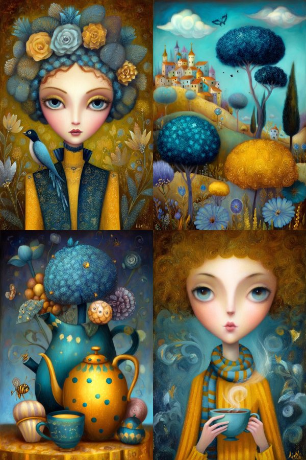 Whimsical Worlds of Azure and Gold