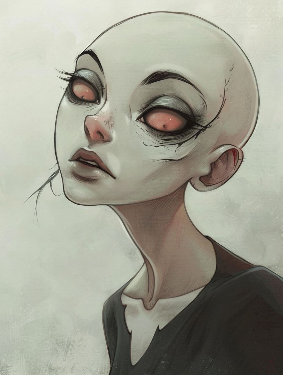 Ethereal Gaze with Soft Freckles - Image 3