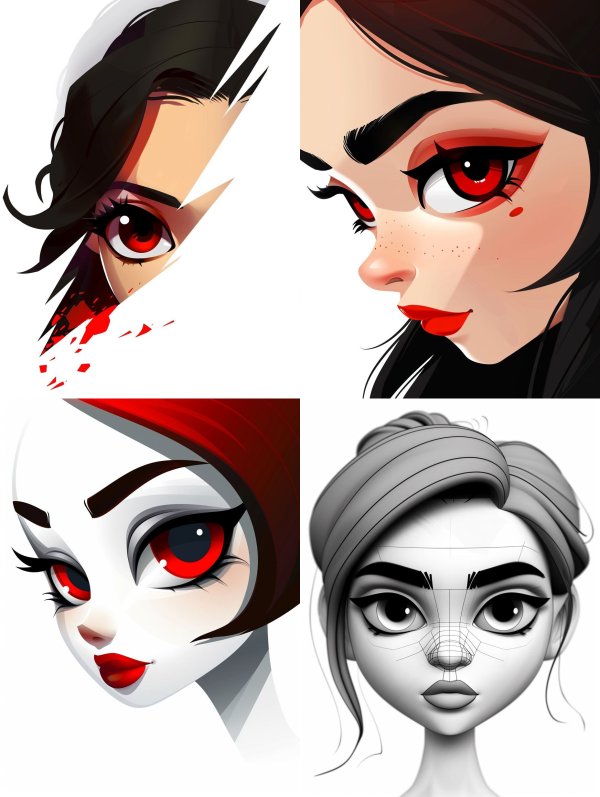 Crimson Gaze Shadow Portrait