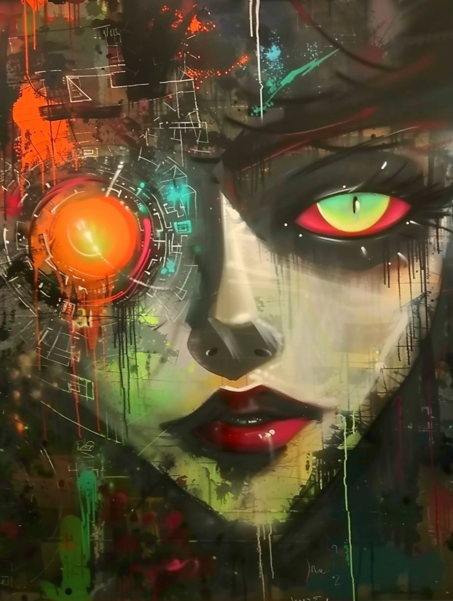 Cybernetic Glitch Portrait - Image 1