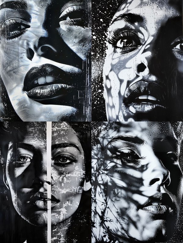 Shadows of Femininity Quadriptych