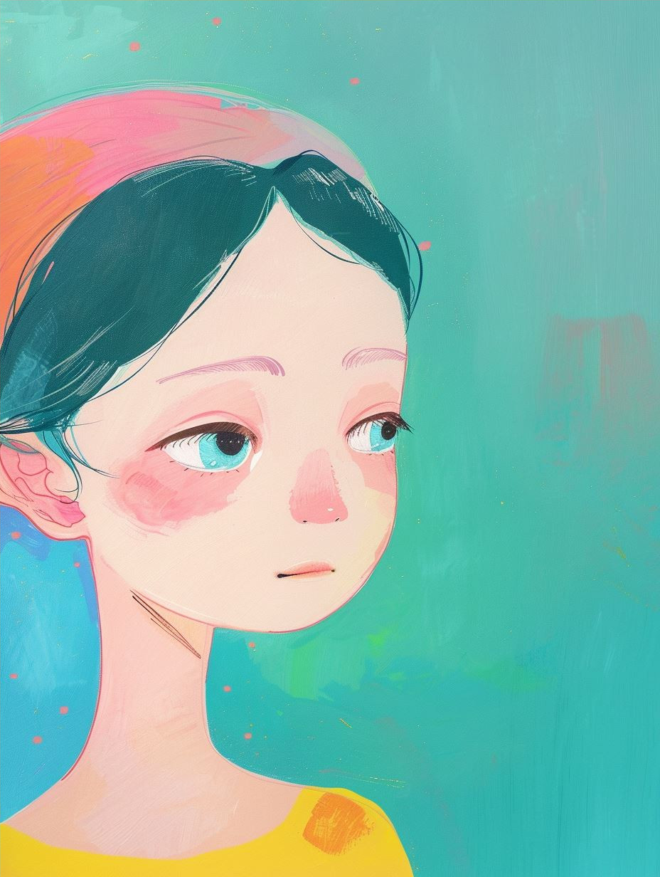 Melancholic Pastel Portrait Study - Image 4