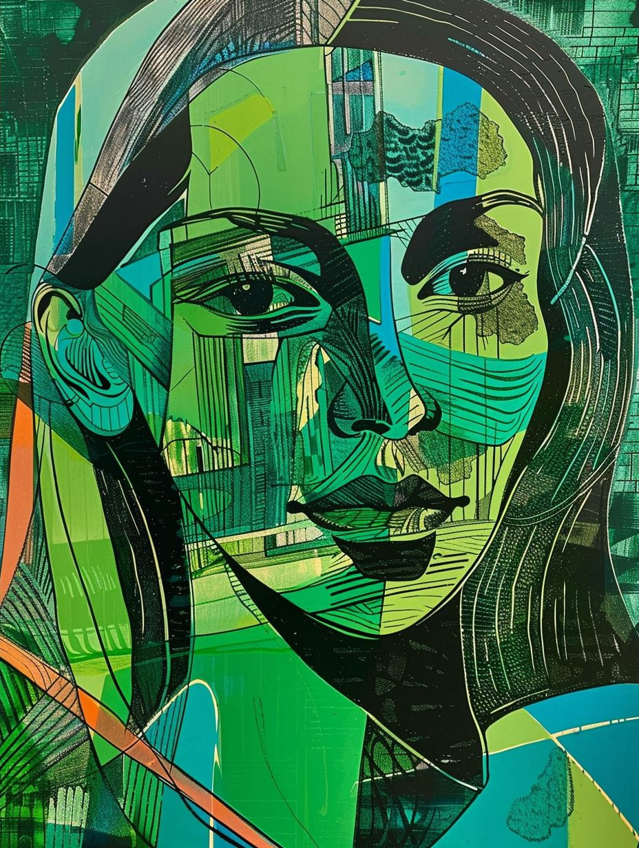 Fragmented Ceramic Geometric Portrait - Image 4