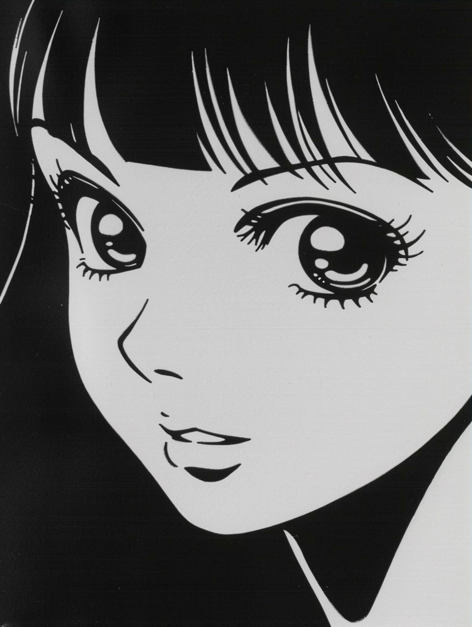 Minimalist Noir Anime Portrait - Image 3