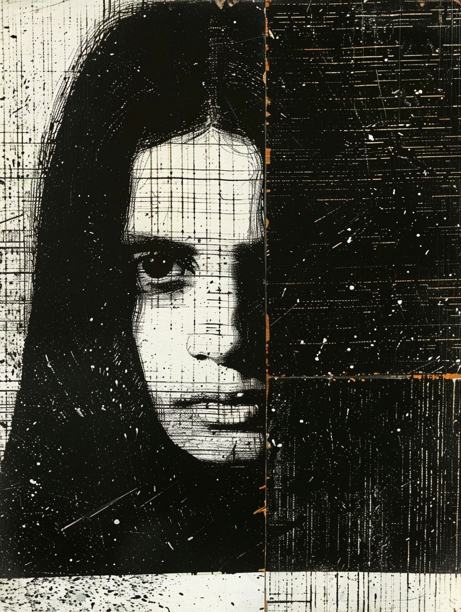Haunting Monochrome Portrait Collage - Image 3