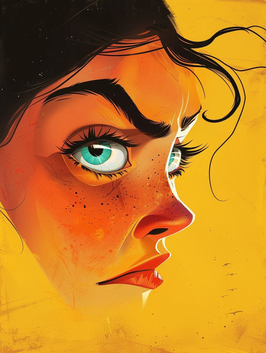 Sun-Kissed Freckled Portrait Art - Image 3