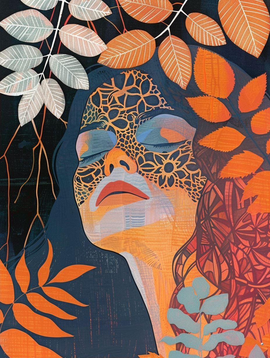 Abstract Geometric Portrait in Amber - Image 2