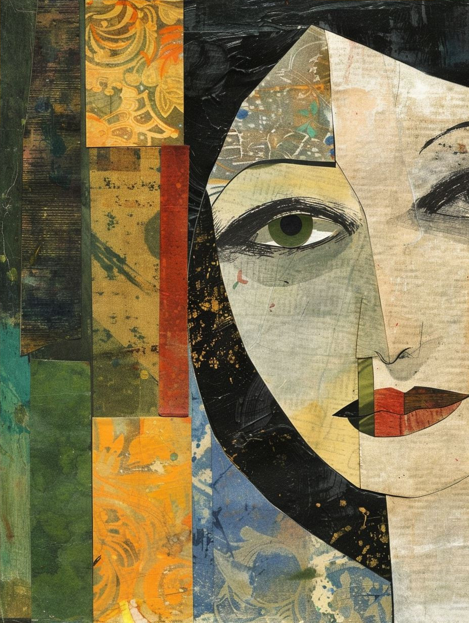 Abstract Mixed Media Portrait Collage - Image 4