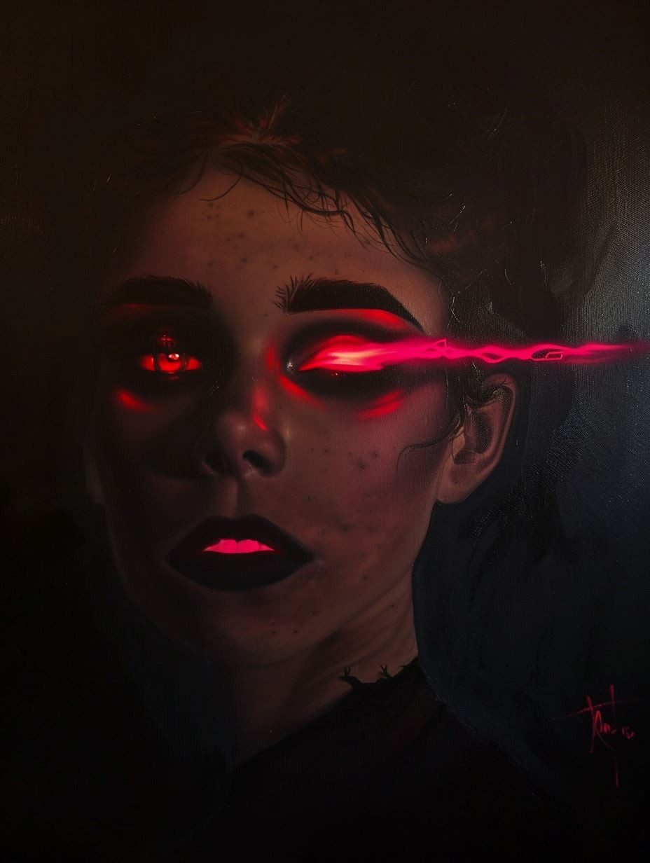 Neon Cyberpunk Gothic Portrait - Image 3