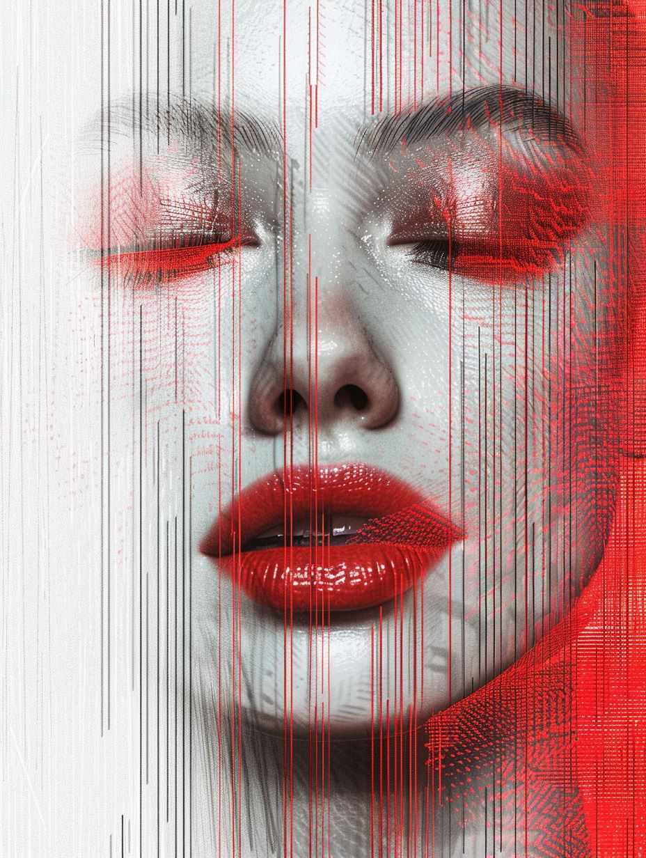 Crimson Echoes in Monochrome - Image 4