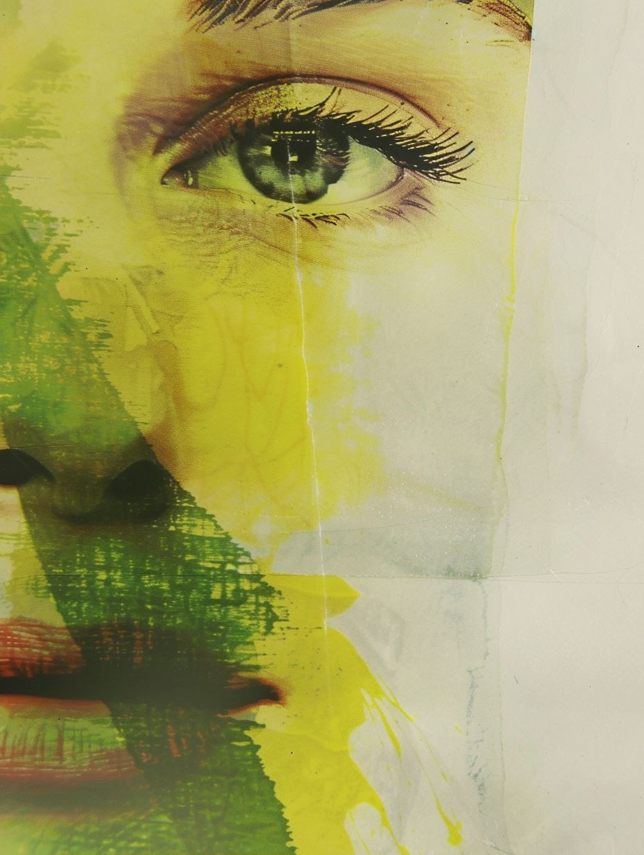 Fragmented Gaze in Yellow and Green - Image 2