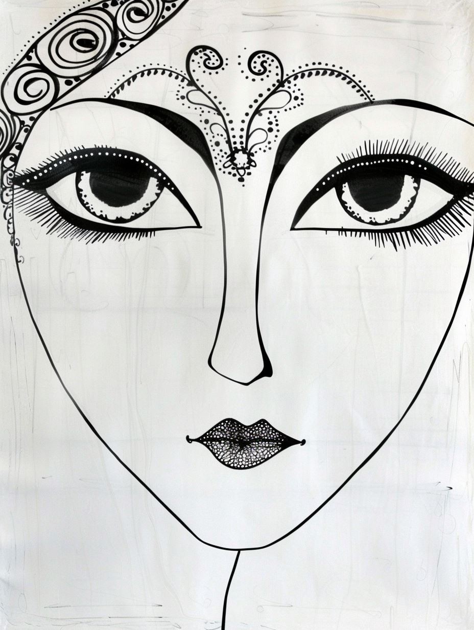 Ethereal Ink and Pastel Portrait - Image 4
