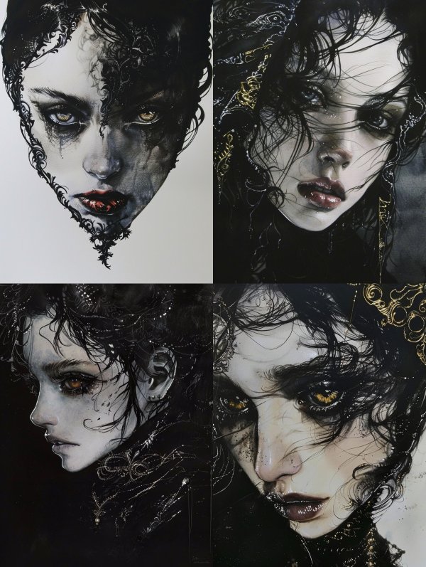 Dark Gothic Ink Portrait