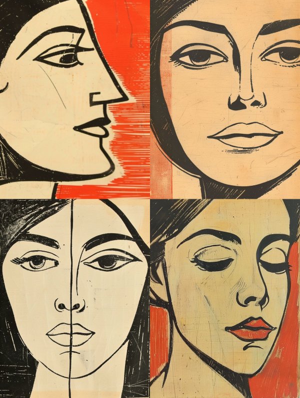 Modernist Portraits in Bold Contrast
