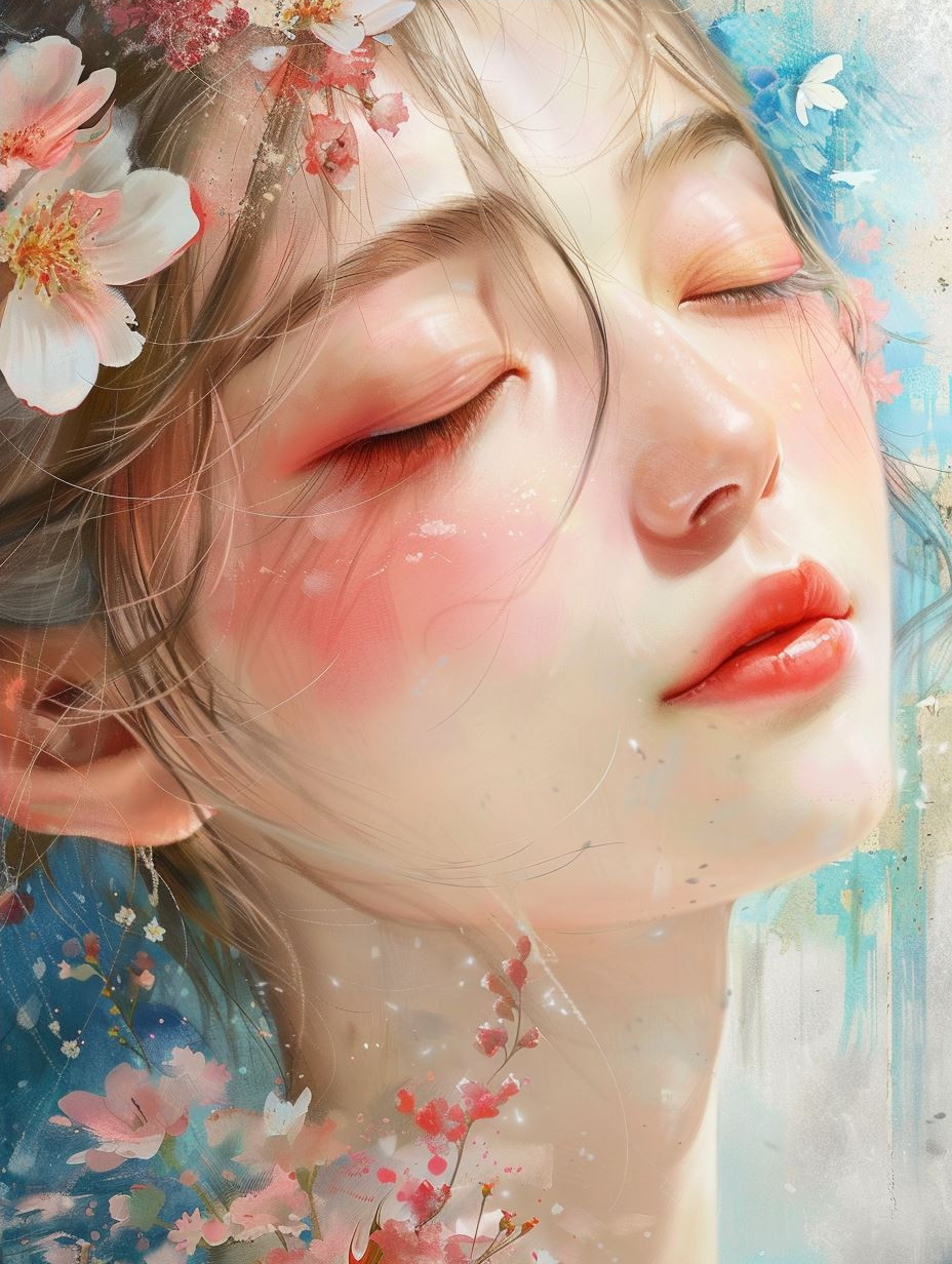 Ethereal Gaze of Spring Blossoms - Image 4