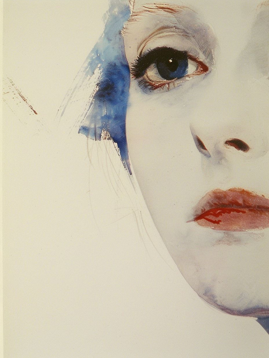 Azure Melancholy Portrait - Image 4