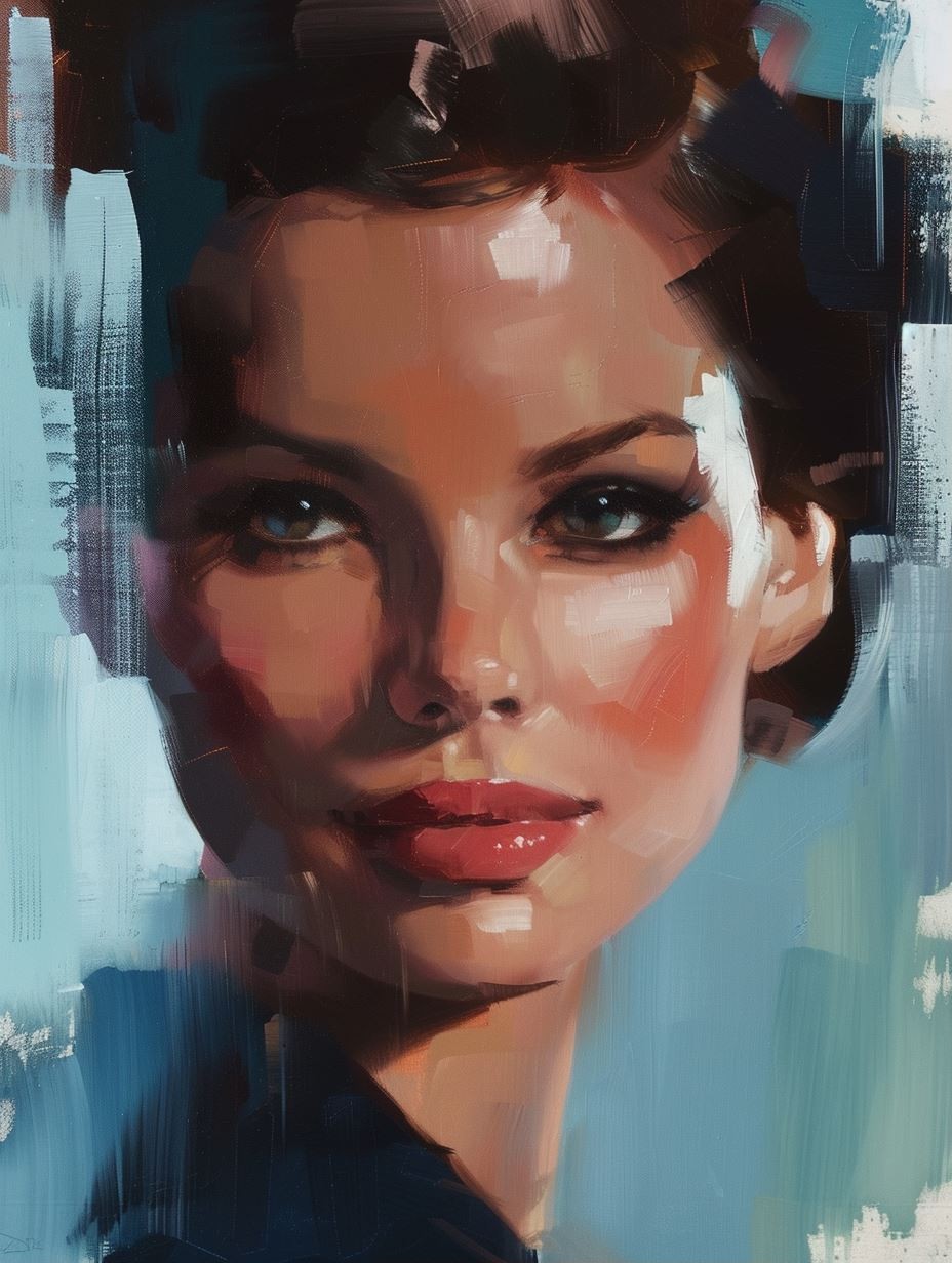 Modern Impressionist Digital Portrait - Image 1