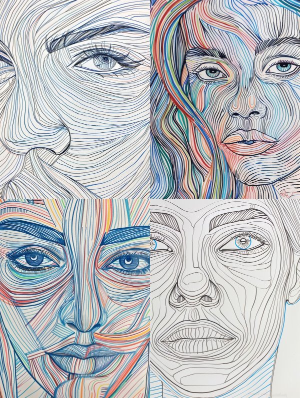 Topographic Linear Portrait Studies