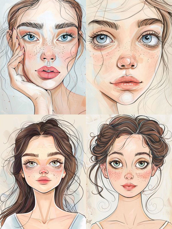 Ethereal Digital Portraits of Freckled Women