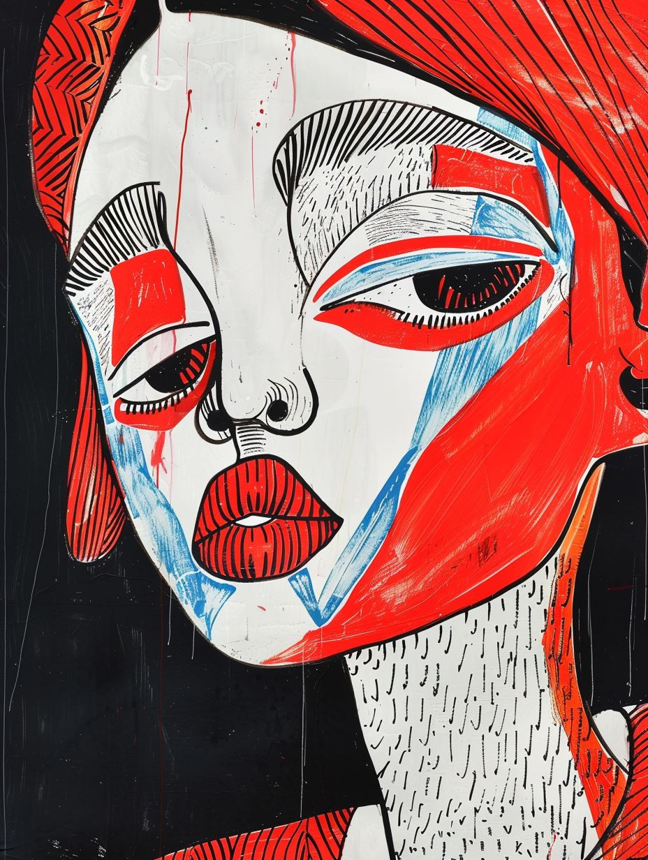Fragmented Visions in Red and Blue - Image 2