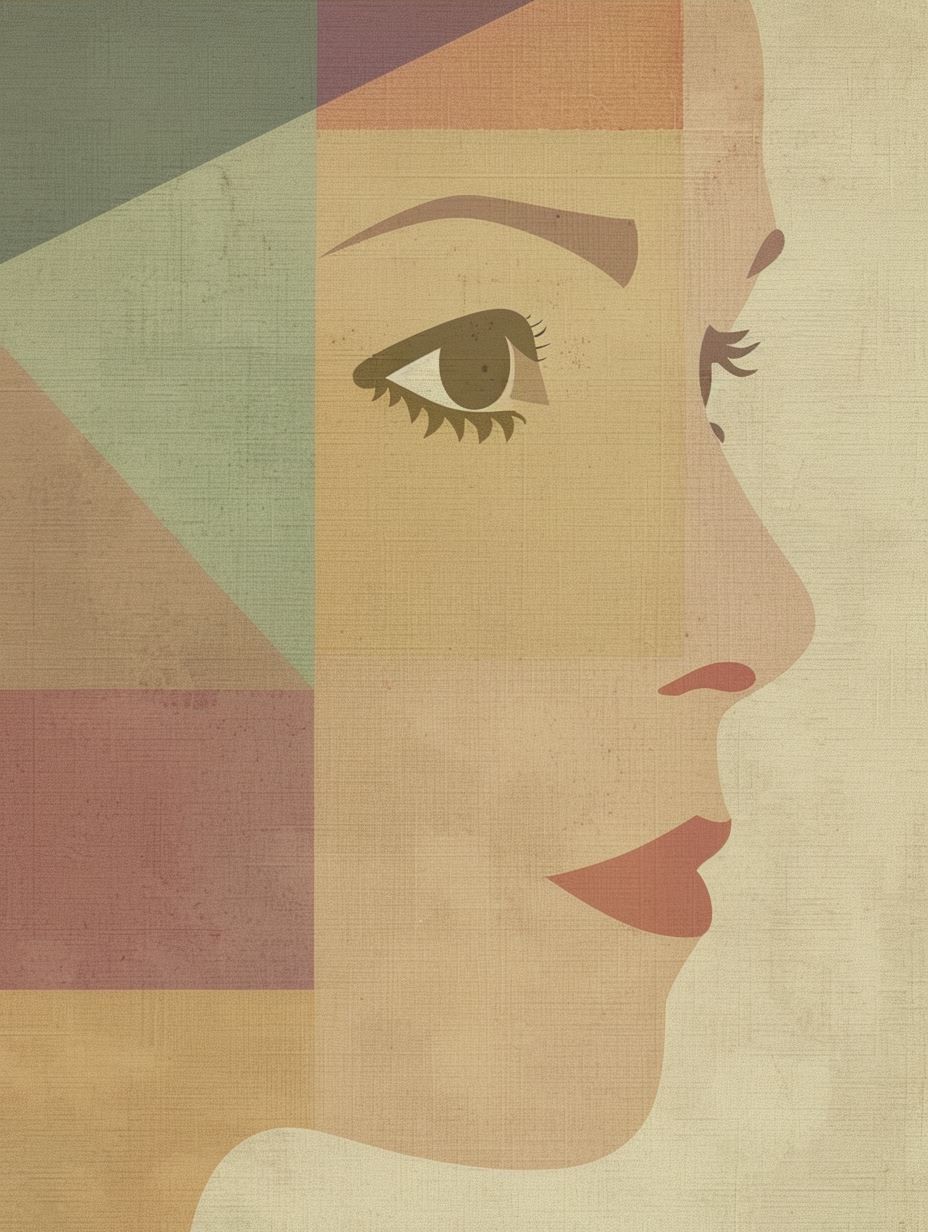 Geometric Pastel Portrait Study - Image 3
