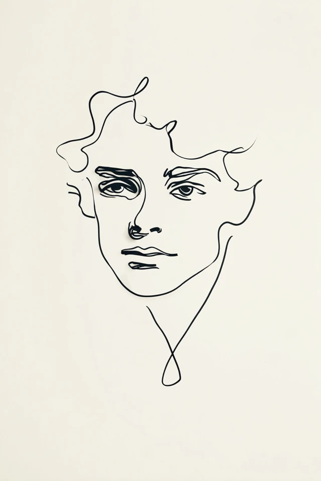 Elegant Single Line Portrait - Image 1