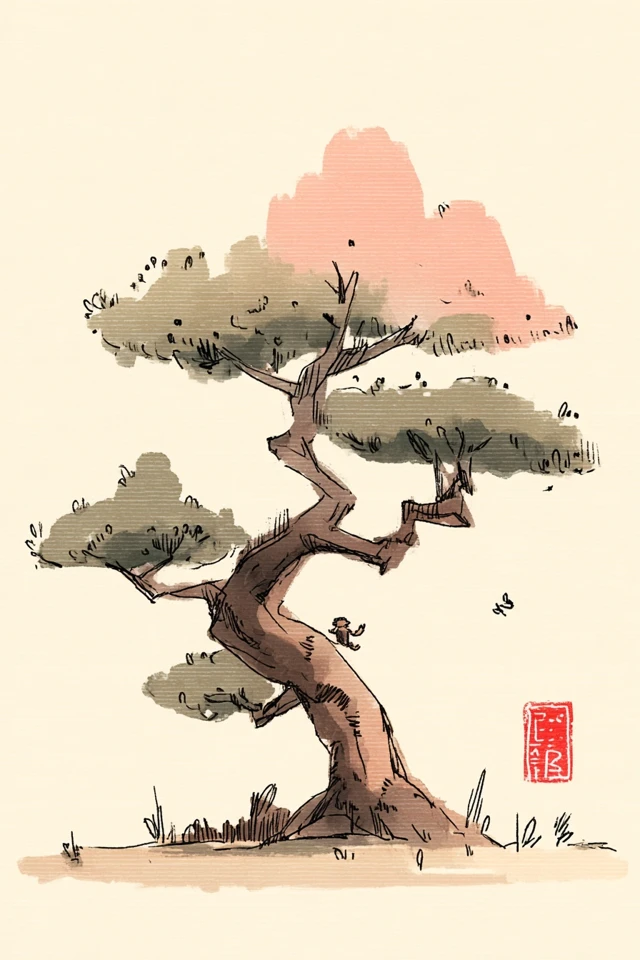 Serene Moments in Ink and Wash - Image 5