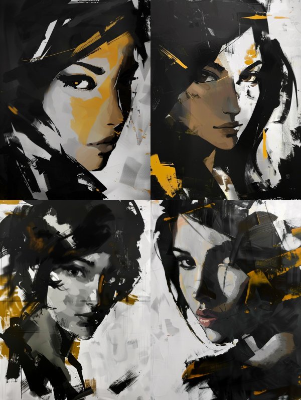 Shadows of Gold: Four Female Portraits