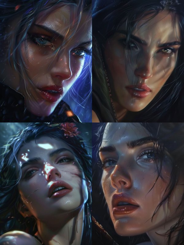 Ethereal Gaze: Four Digital Portraits