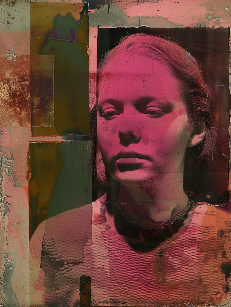 Ethereal Magenta Mixed Media Portrait
