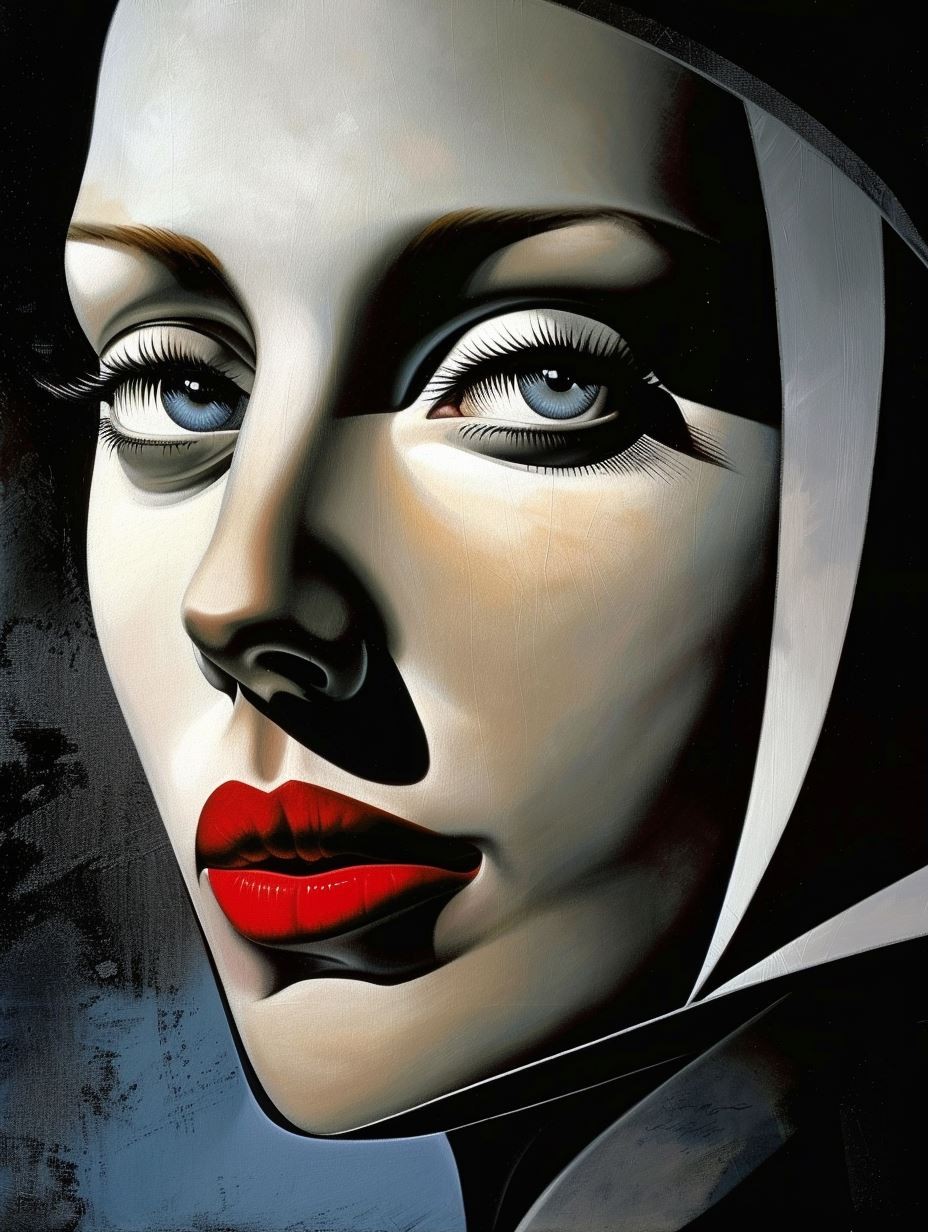 Noir Elegance in Crimson - Image 1