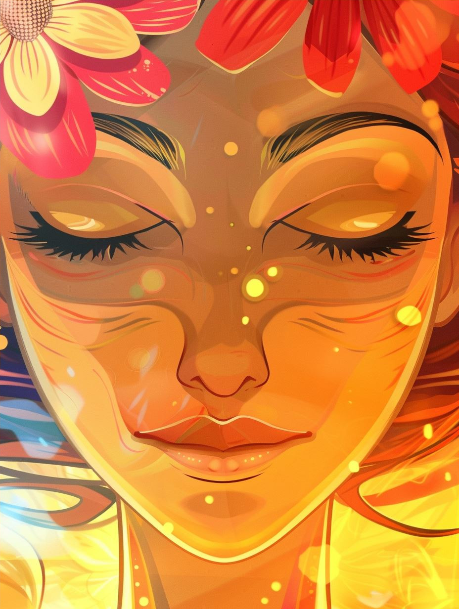 Golden Glow Digital Portrait Study - Image 4