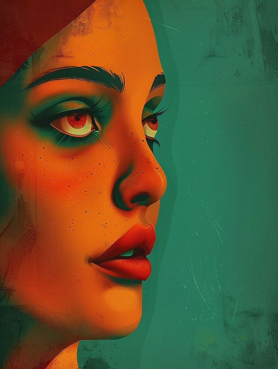 Surreal Teal Portrait Studies - Image 2