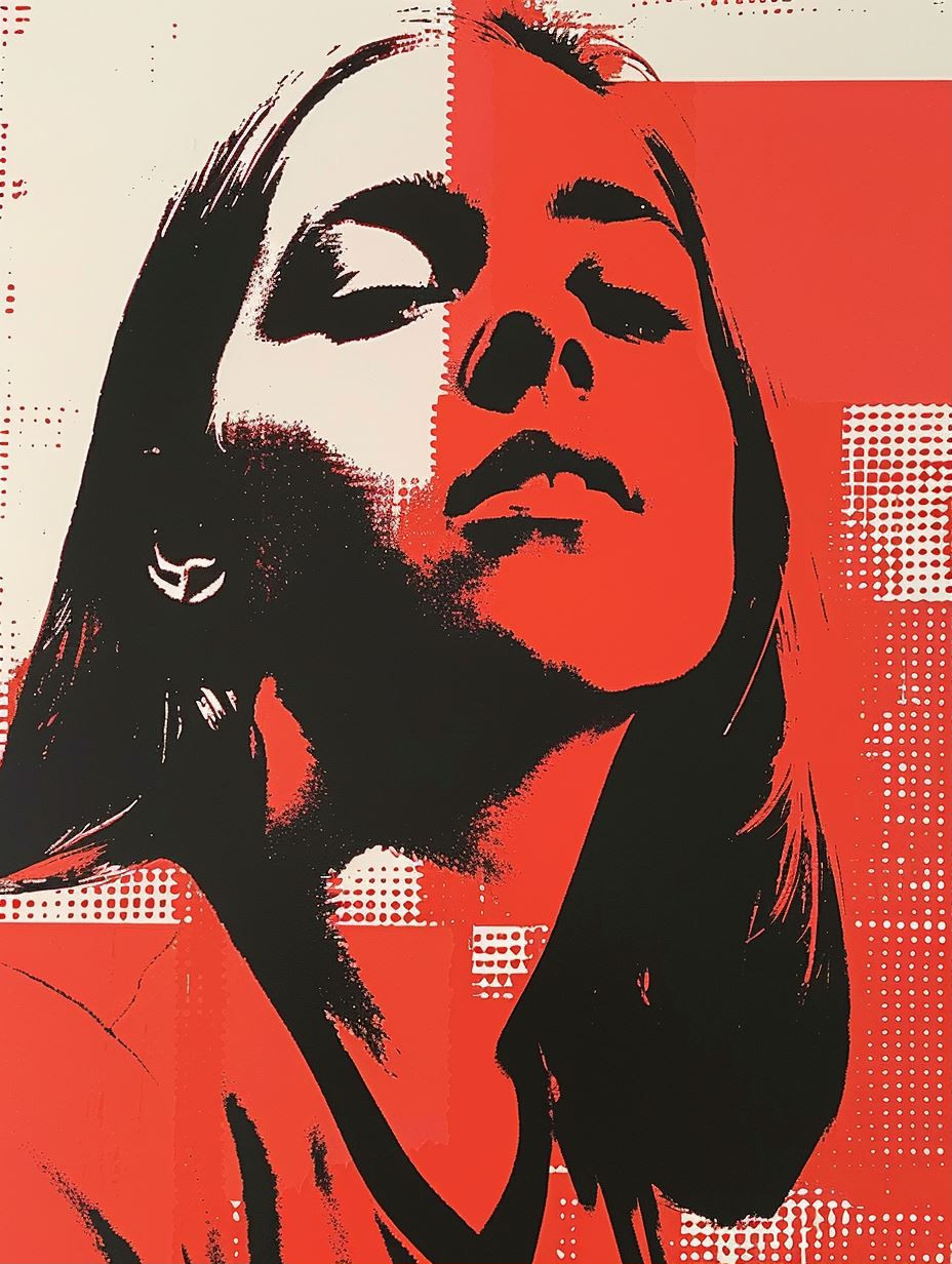Bold Red Contrast Portrait Study - Image 1
