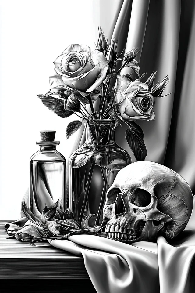 Monochrome Ink Portrait - Image 3