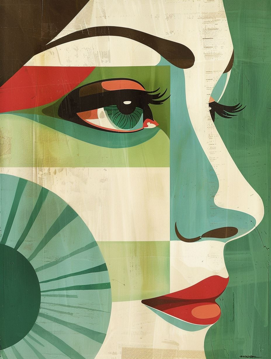 Modernist Geometric Portrait Study - Image 1