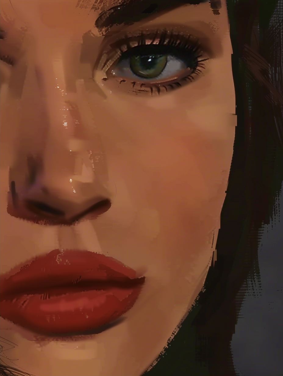 Ethereal Gaze in Textured Oil - Image 2